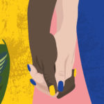 two woman hands | Illustration for CrunchyTales.com by Stefania Tomasich