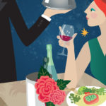 Table for one | Illustration for CrunchyTales.com by Stefania Tomasich