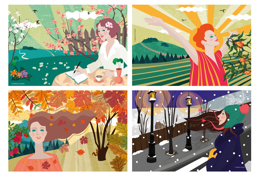 Seasons Illustrations By Stefania Tomasich